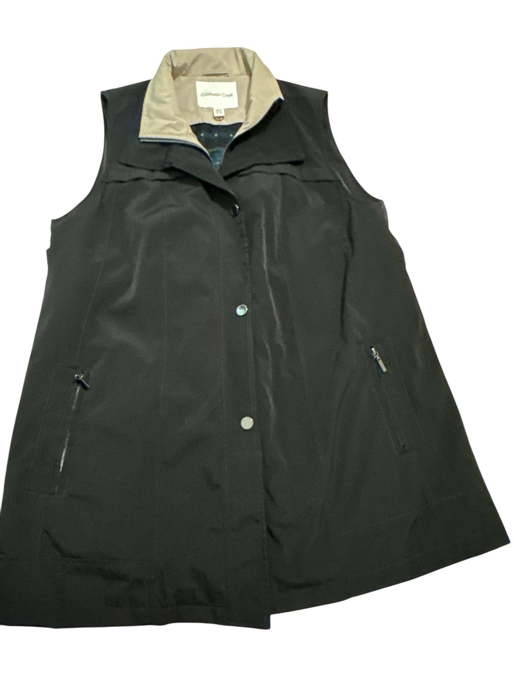 Coldwater Creek mens Black Sleeveless Coat